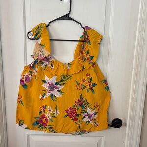 Old Navy Yellow Floral Tank Top